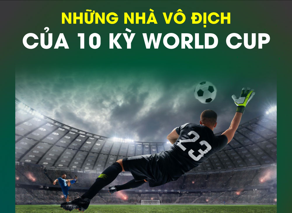 Những nhà vô địch của 10 kỳ World Cup gần nhất